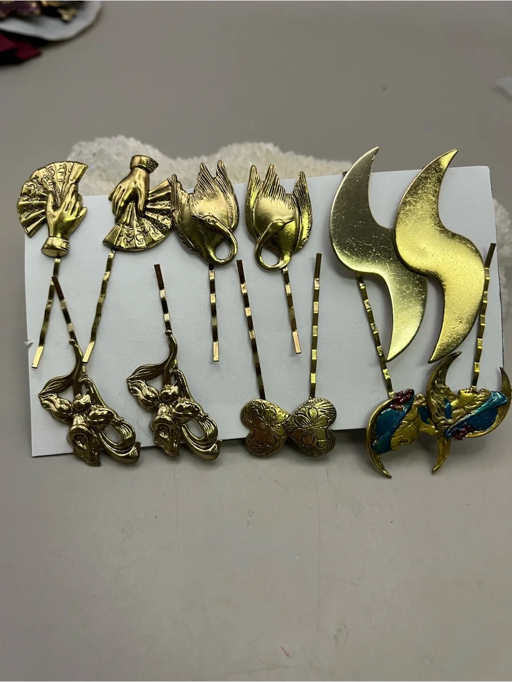 Gold-Tone Decorative Hair Pin Set - Women Accessories